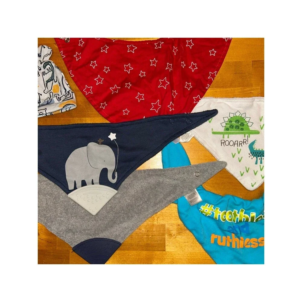 Baby Boy Bib Lot of 5 with 1 Hat